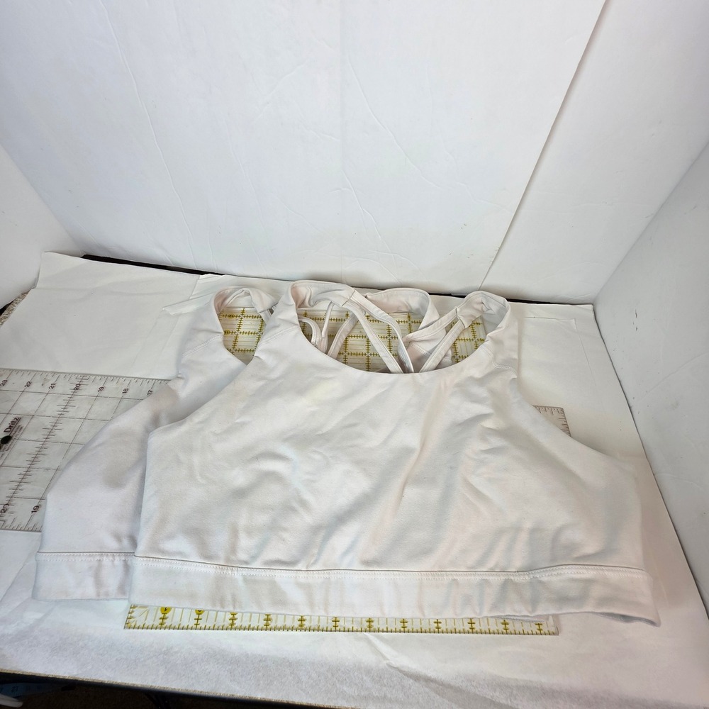 Old Navy Active Womens XL White Strappy Racerback High Neck Sports Bra RN160476